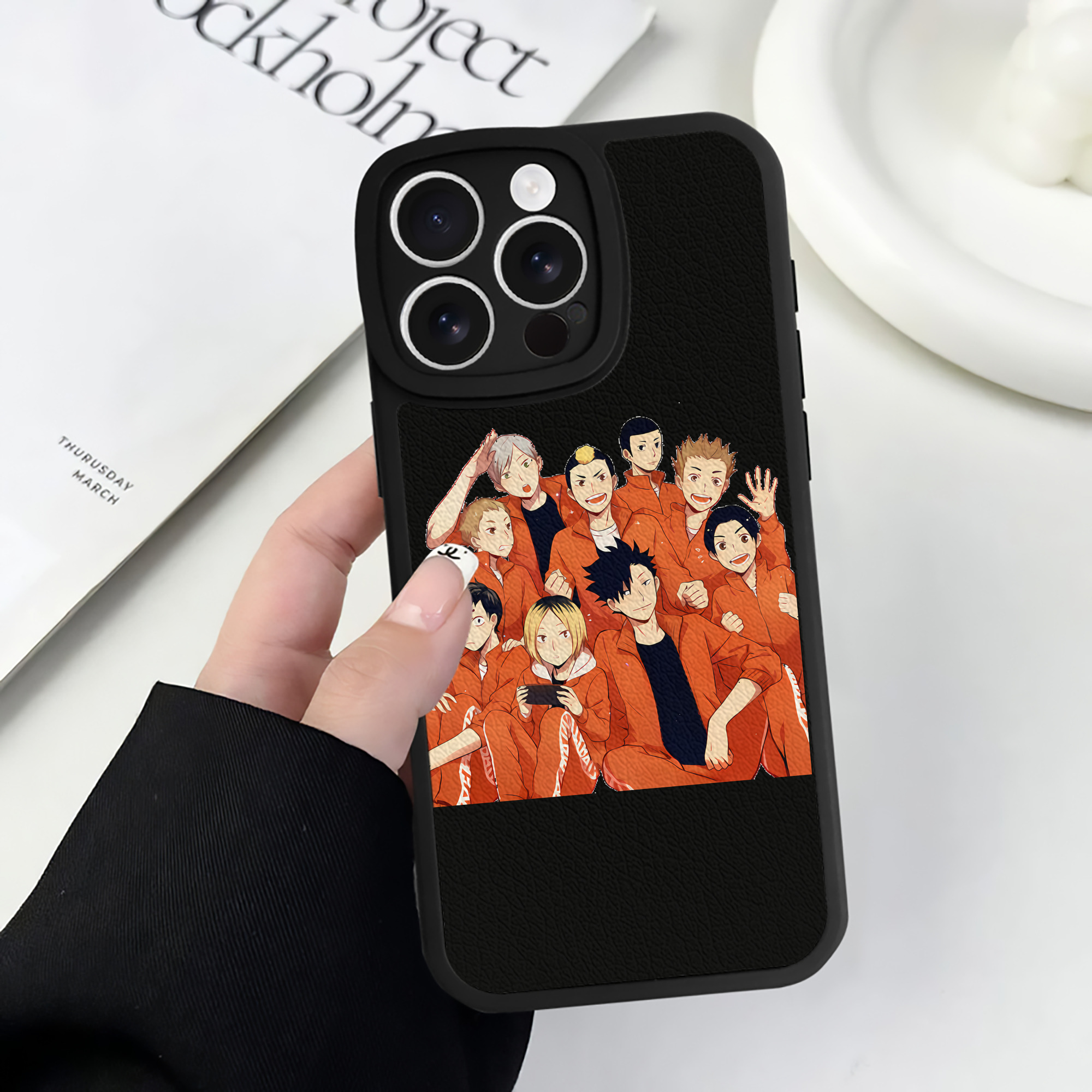 （画像用） ハイキュー!! Haikyu!! 【iPhone 16シリーズ対応】シリコンスマホケース（レザー調） 材質：シリコン